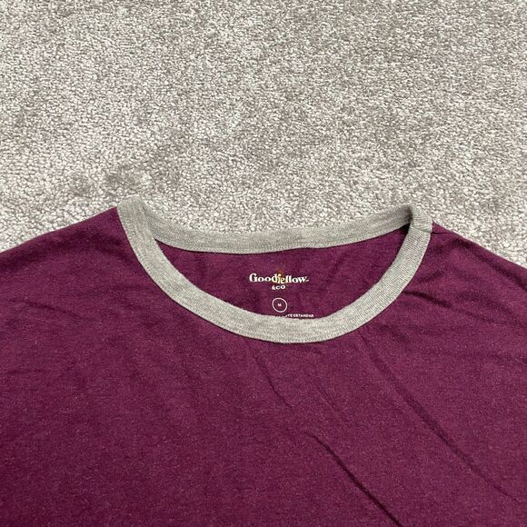 Goodfellow & Co Ringer T-Shirt Mens Medium Purple Standard Crew Neck Casual Tee - Picture 8 of 9